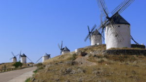 Don Quixote might have sung or hummed La Cucaracha when fighting windmills.