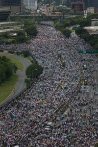 A general view of the opposition's march called 'The taking of Venezuela' in Caracas, Venezuela, 26 October 2016. The Democratic Unity Roundtable summoned a 12-hour general strike for next Friday 28 October as well as a march towards Miraflores next 03 November. EFE