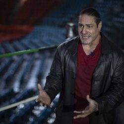 El Mesías, luchador puertorriqueño, habla durante una entrevista con Efe, el 11 de agosto de 2022, en Ciudad de México (México). EFE/ Isaac Esquivel